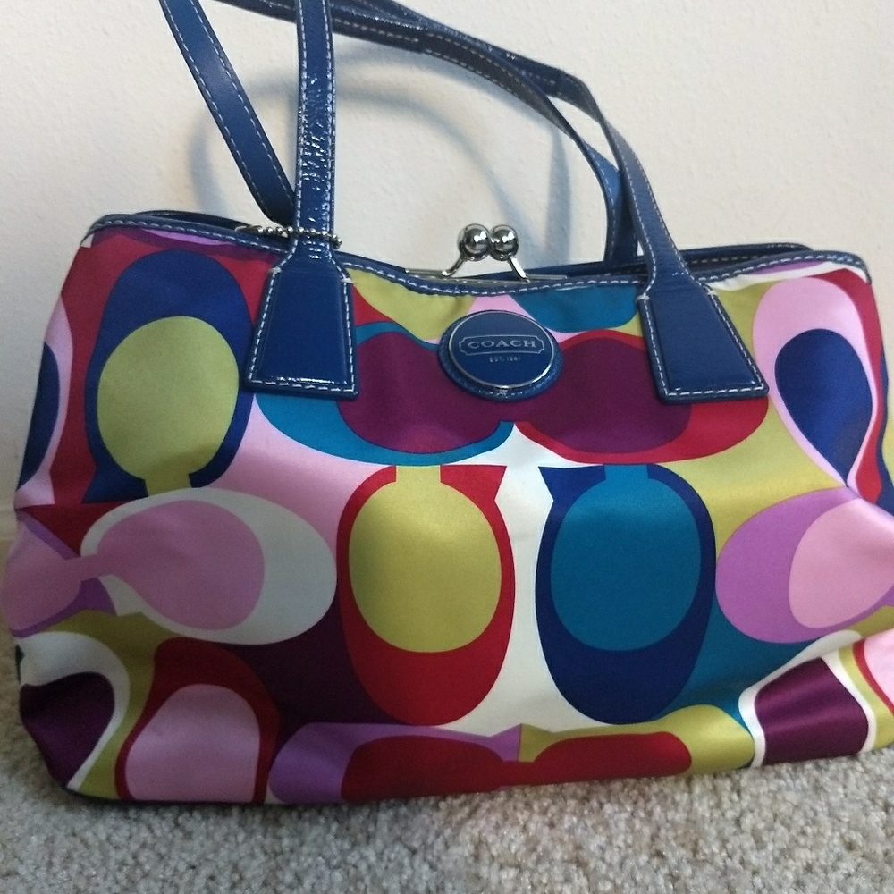 Women's Coach signature multicolored bag